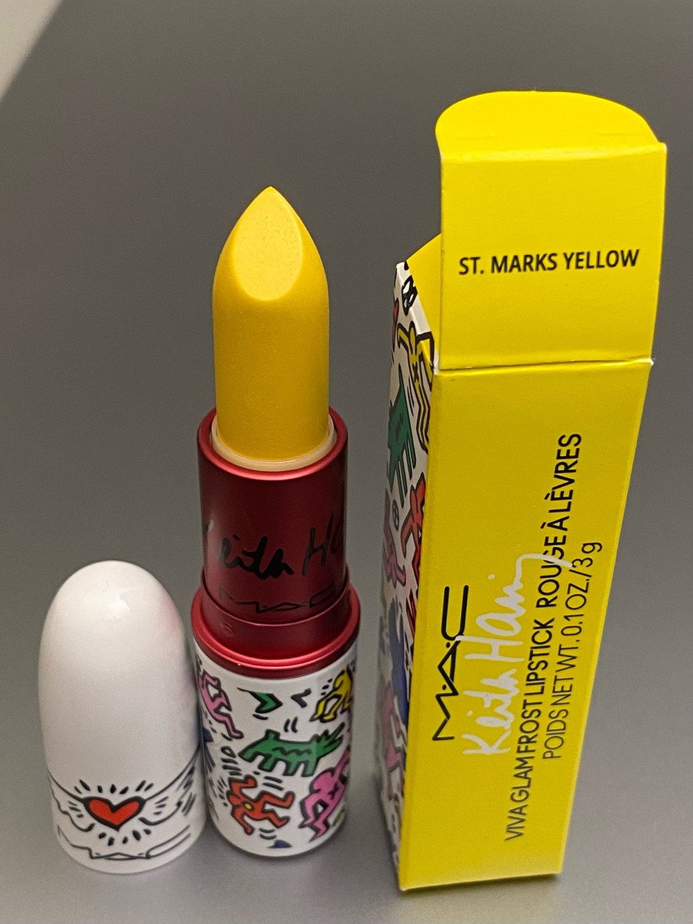 MAC x Keith Haring "St. Marks Yellow” Lipstick ~ Viva Glam